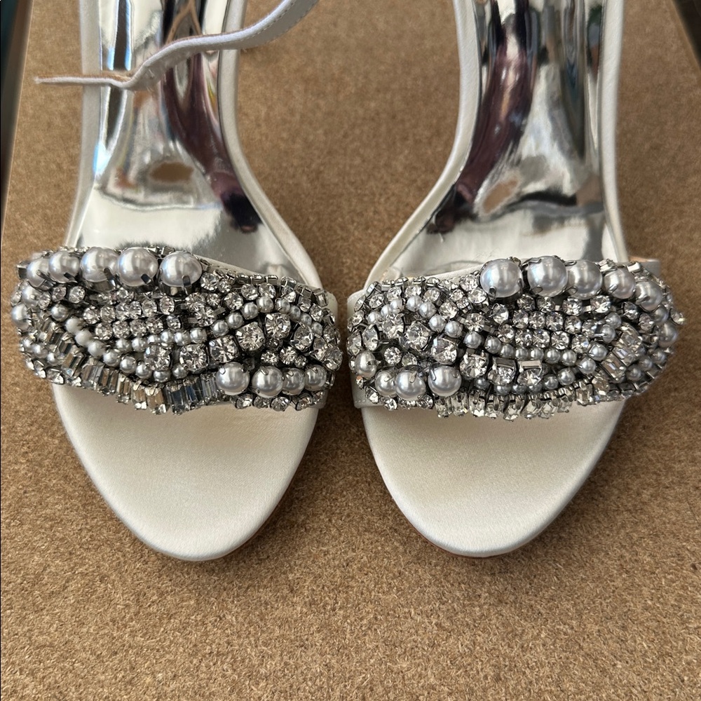 Badgley Mischka Metallic Embellished Sandals